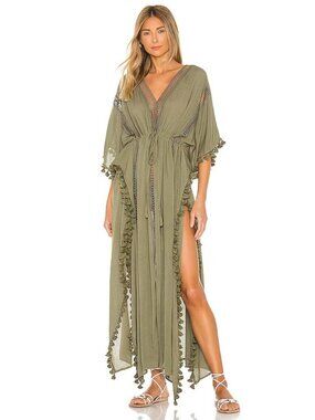 Michael Stars Farrah Caftan in Olive Green Cover Up